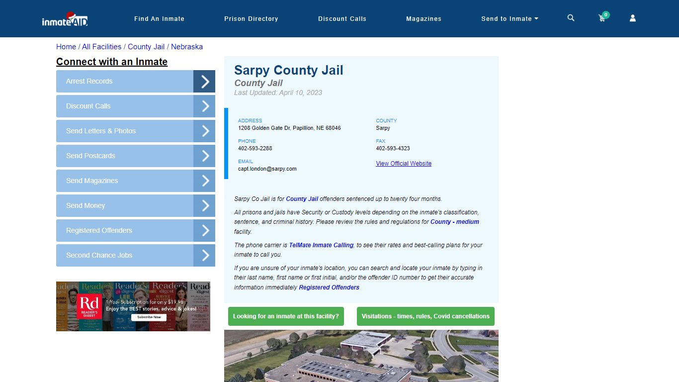 Sarpy County Jail - Inmate Locator - Papillion, NE